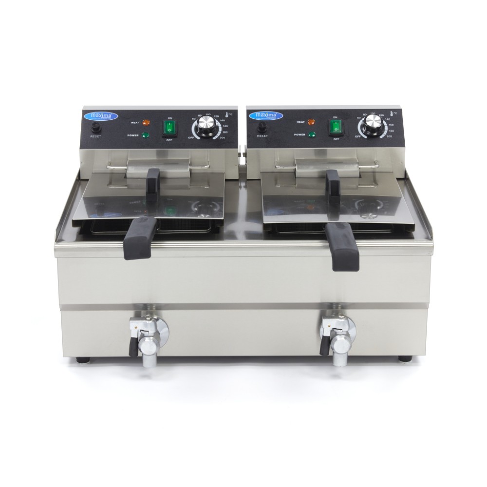 Електрически фритюрник, двоен, 13+13 л, с кранчета, Maxima, Холандия - Image 2