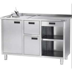 Работна маса за кафемашини с мивка, Stalgast, Полша