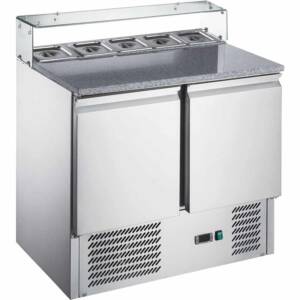 Хладилна маса за подготовка на пица с две врати, със стъклена преграда, 5 х GN 1/6, Stalgast, Полша