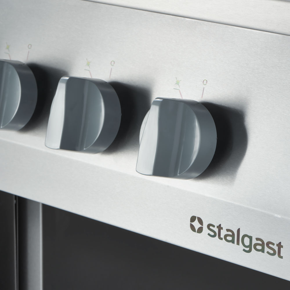 Печка с 6 горелки + електрическа фурна с конвекция, с метална врата, Stalgast, Полша - Image 4