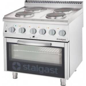 Електрическа печка с 4 кръгли котлона и фурна, Stalgast, Полша