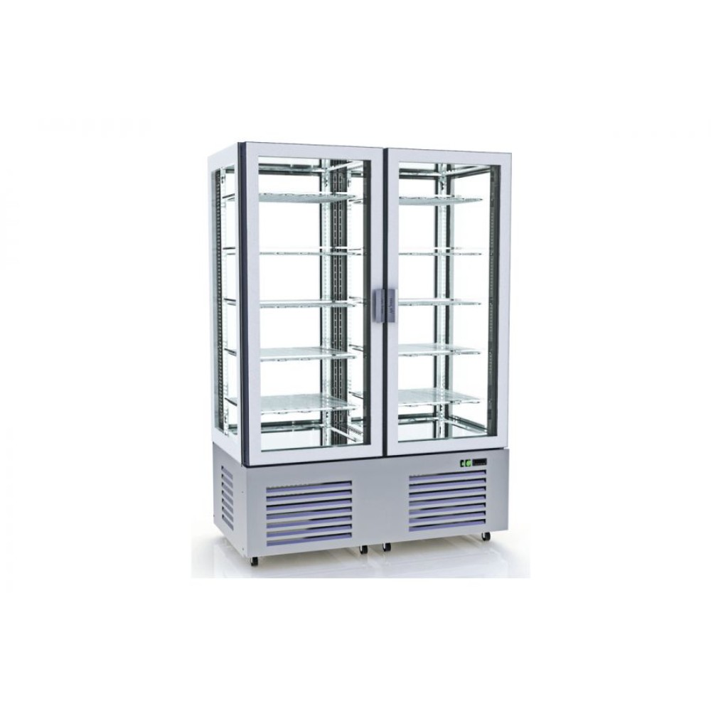 Охлаждаема витрина с пет рафта, с две врати, 1200 л, вентилирана, Art Steel, Гърция