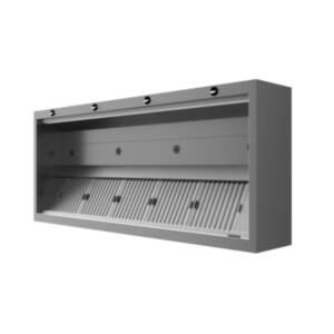 Смукателен и подаващ индукционен кухненски чадър, крайстенен, правоъгълен (бокс), 1300 мм, Profektabg