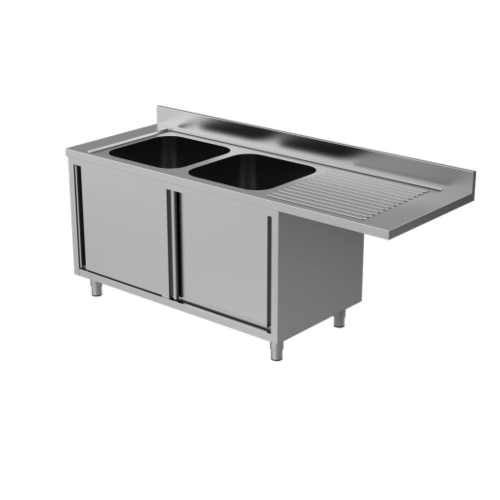 Работна маса с 1 УБ, с плъзгащи врати и място за съдомиялна машина, ширина 1200-2000 мм, Profektabg