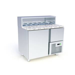 Хладилна работна маса за пици с една врата и чекмедже, 210 л, Art Steel, Гърция