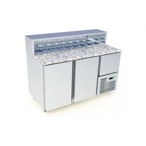 Хладилна работна маса за пици с две врати и чекмедже, 280 л, Art Steel, Гърция