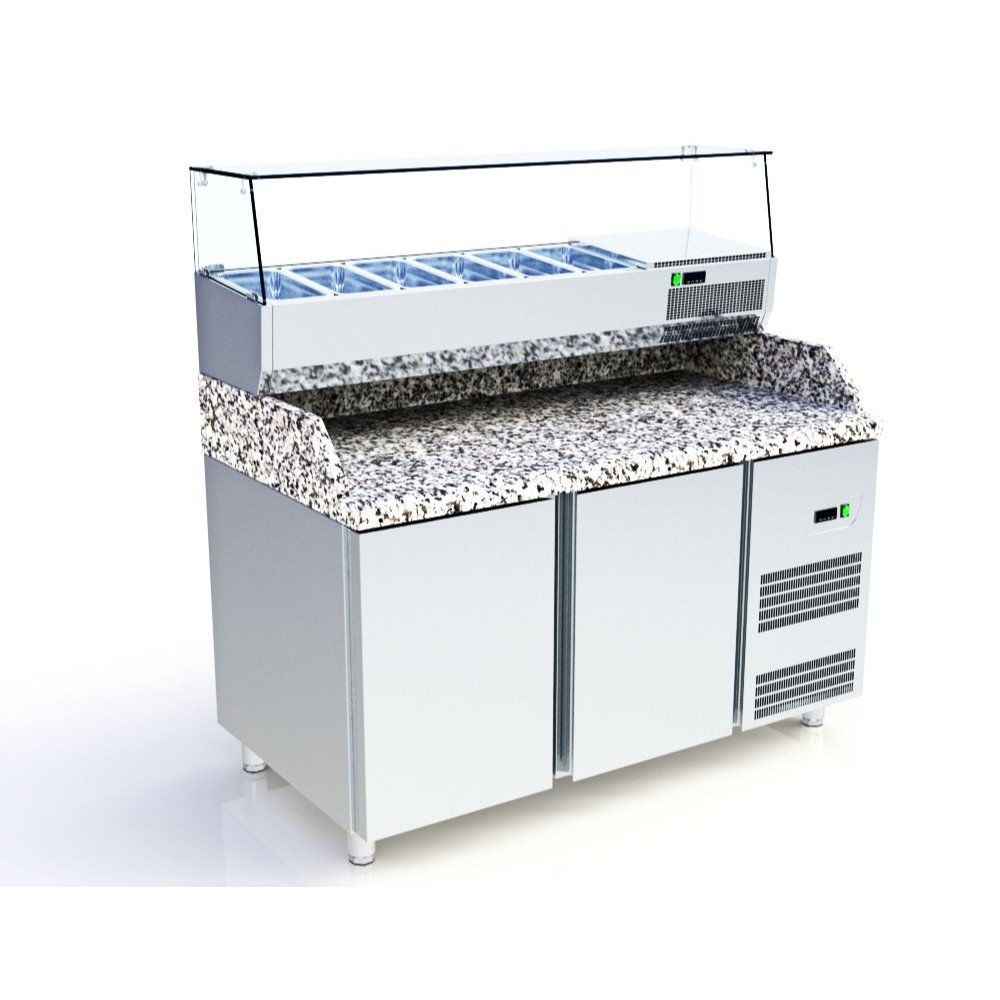 Хладилна работна маса за пици с две врати, 410 л, Art Steel, Гърция