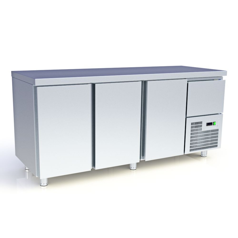 Хладилна маса с три врати и чекмедже, 400 л, Art Steel, Гърция