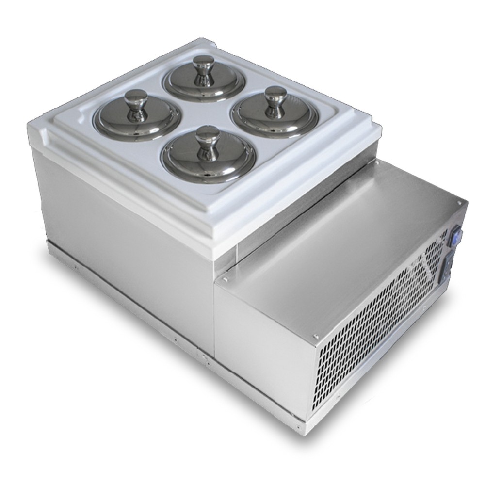 Витрина-фризер за сладолед, настолна с 4х2,5л. кръгли канти, Staf59, Италия