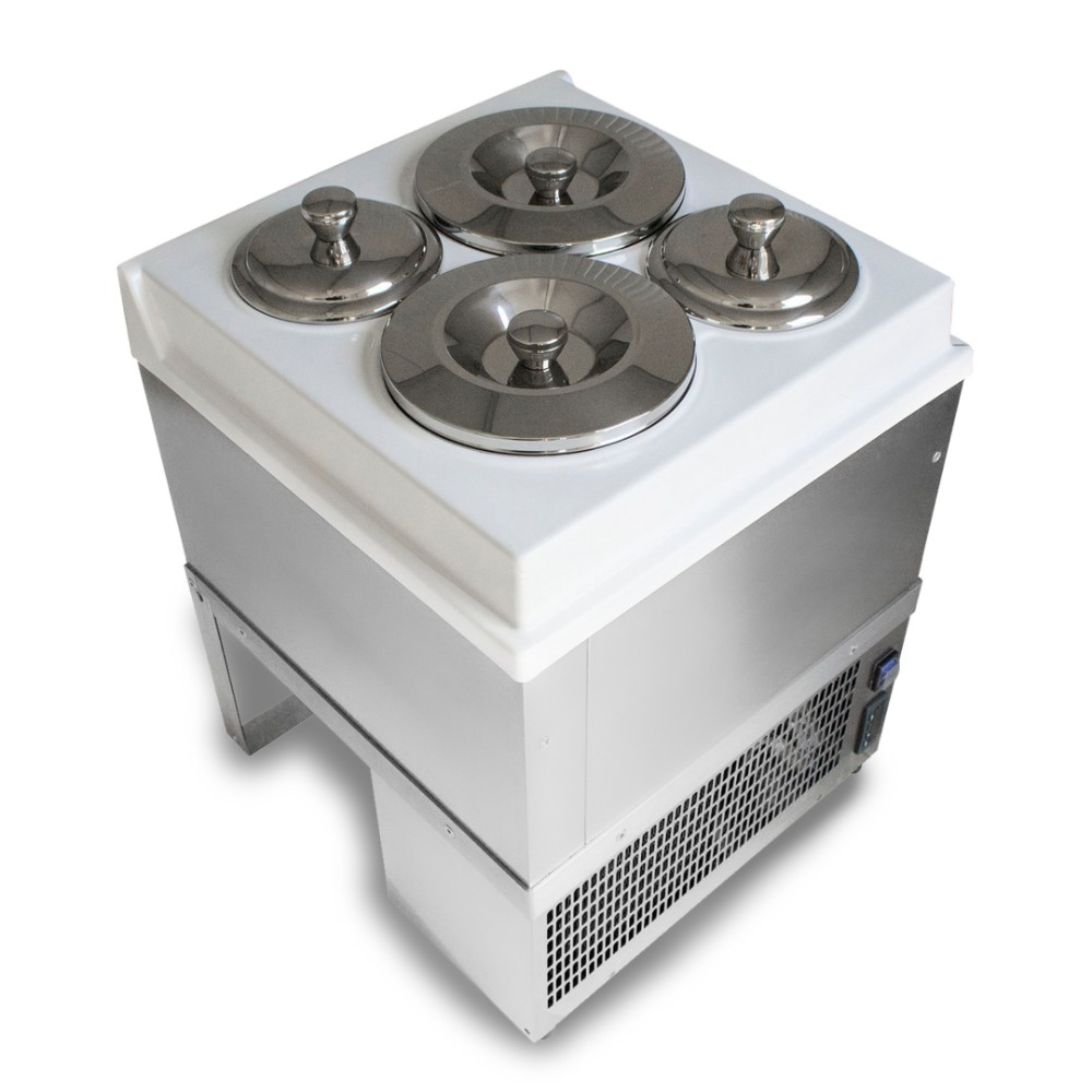 Витрина-фризер за сладолед, Н660мм, 2х2,5л и 2х7,5 л кръгли канти, Staf59, Италия