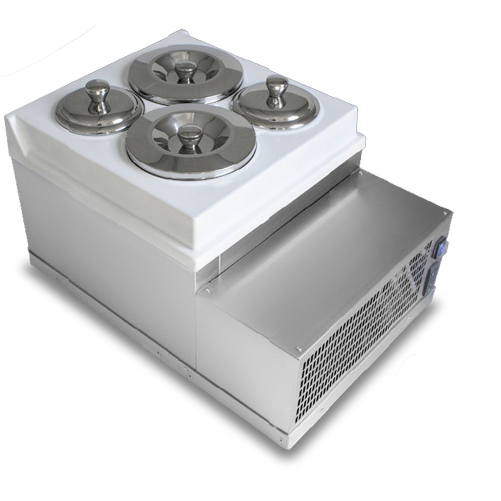 Витрина-фризер за сладолед, настолна , 2х2,5л. и 2х 7,5л кръгли канти, Staf59, Италия