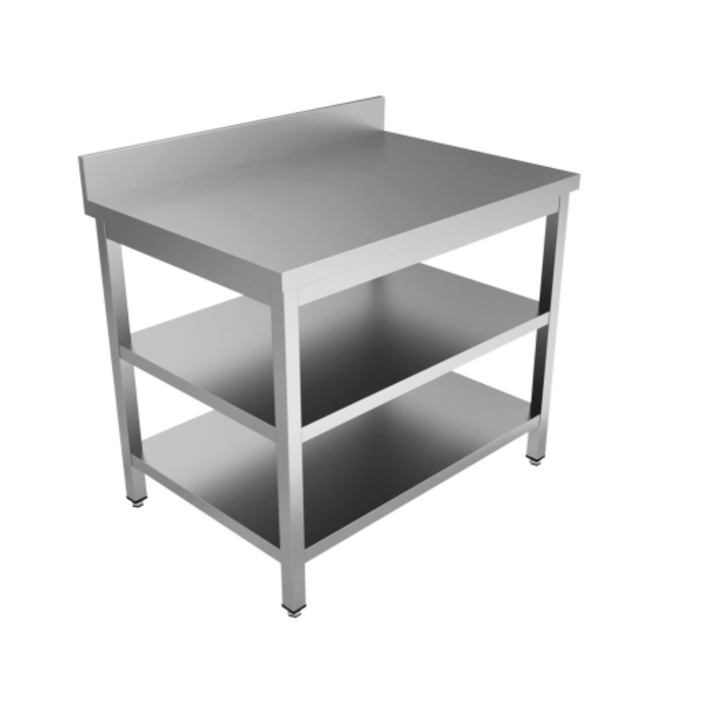 Работна маса с два долни плота, със заден борд, ширина 60 см, Profektabg