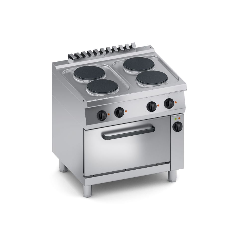 Електрическа печка с 4 кръгли плочи, фурна 1/1 GN 800мм., COOX, Италия