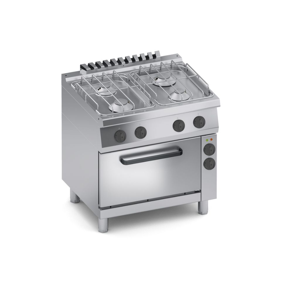 Газова печка, 4 горелки, електрическа конвекторна фурна 1/1 GN solution, COOX, Италия