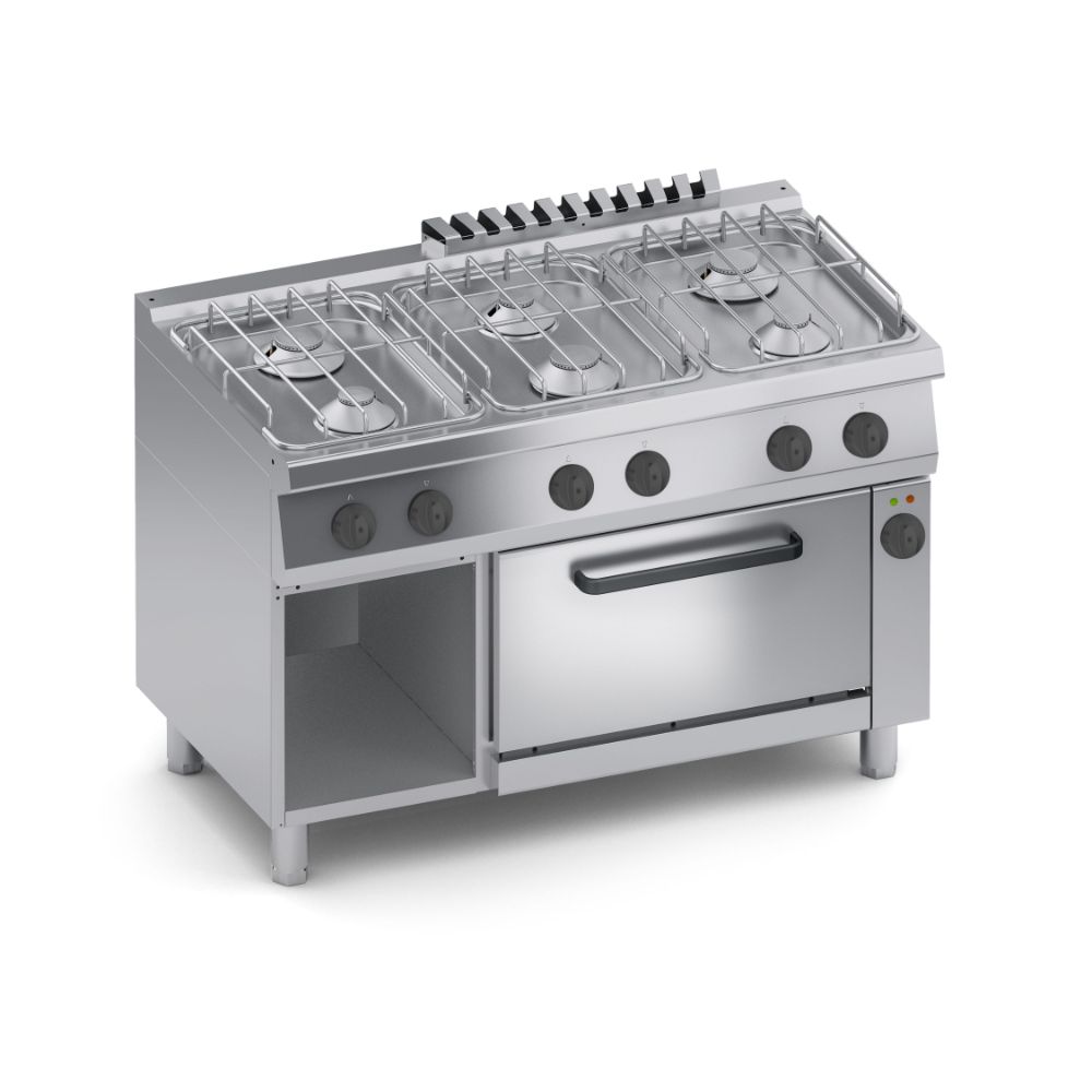 Газова печка, 6 горелки, електрическа фурна 1/1 GN solution, COOX, Италия