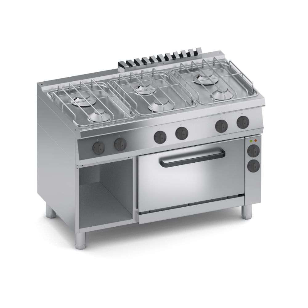 Газова печка, 6 горелки, електрическа конвекторна фурна 1/1 GN solution, COOX, Италия