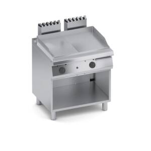 Скара на газ, 1/2 гладка 1/2оребрена, отворена база 800мм Solution, COOX, Италия