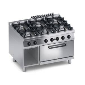 Печка на газ 6 горелки и фурна на газ 2/1 GN Performance 900мм., COOX, Италия