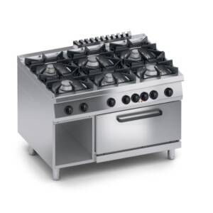 Печка на газ 6 горелки и електрическа фурна 2/1 GN Performance 900мм., COOX, Италия