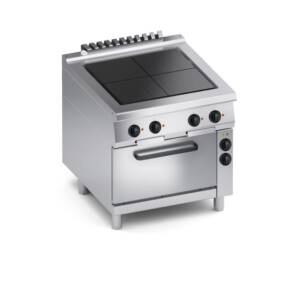 Електрическа печка с 4 квадратни плочи, и конвекторна фурна 1/1 GN 800мм. Performance 900мм., COOX, Италия