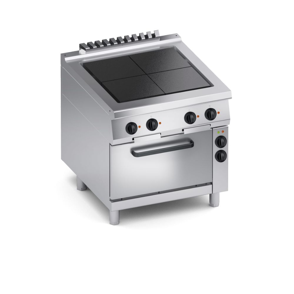 Електрическа печка с 4 квадратни плочи, и конвекторна фурна 1/1 GN 800мм. Performance 900мм., COOX, Италия