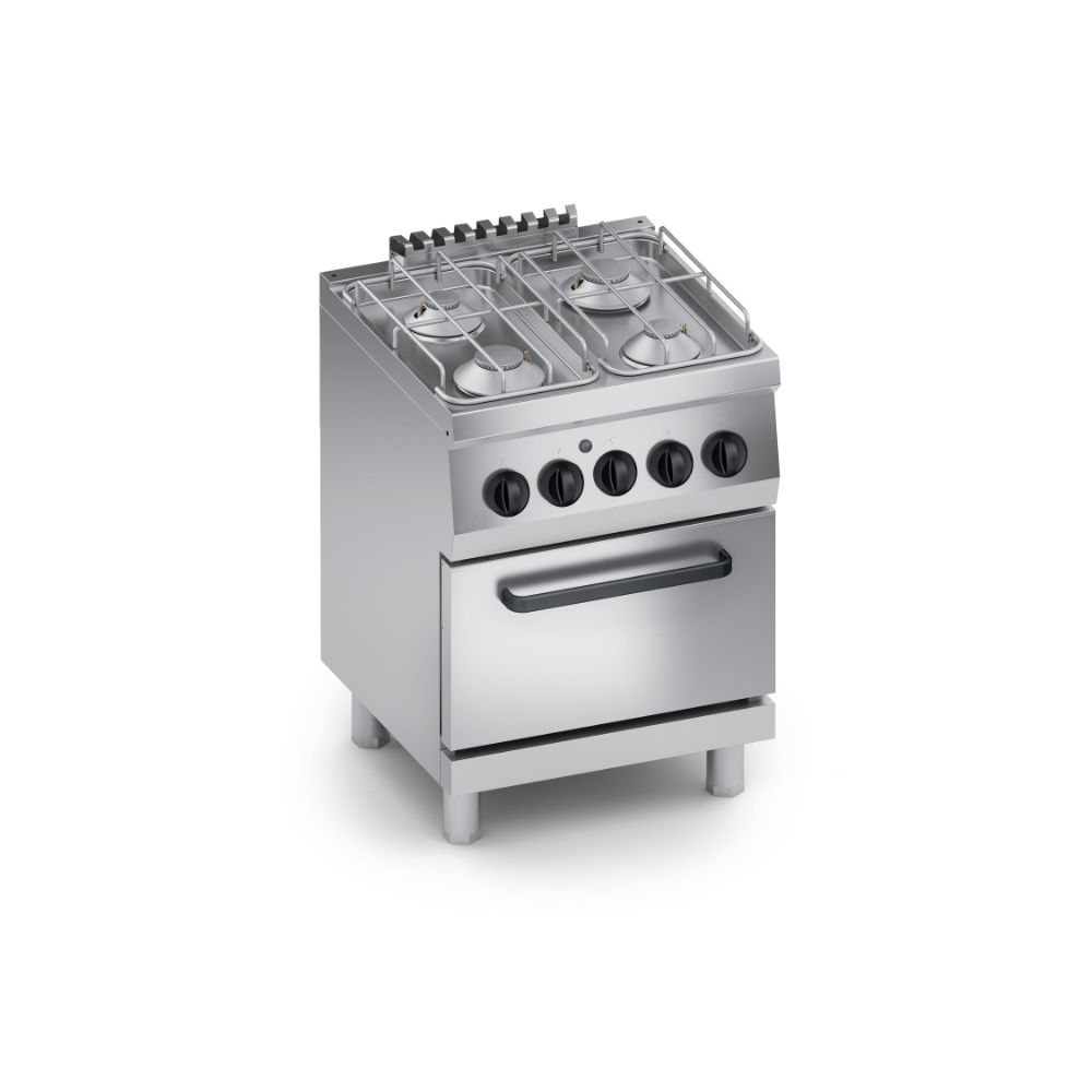 Газова печка 4 горелки, и фурна на газ 1/1, 600мм., COOX, Италия