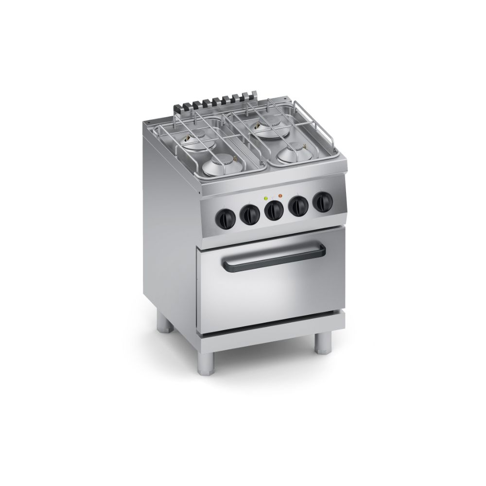 Газова печка 4 горелки, и електрическа фурна 1/1, 600мм., COOX, Италия