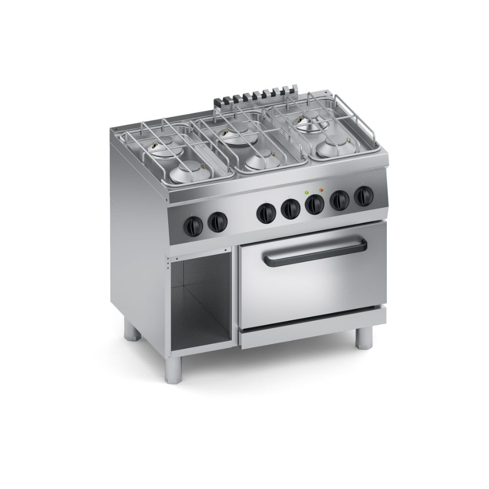 Газова печка 6 горелки, и електрическа фурна 1/1, 900мм., COOX, Италия