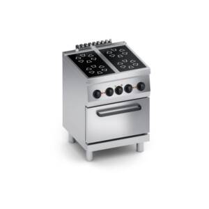 Електрически котлон 4 плочи,ветрокерамични, фурна 1/1 GN, 600мм, COOX, Италия