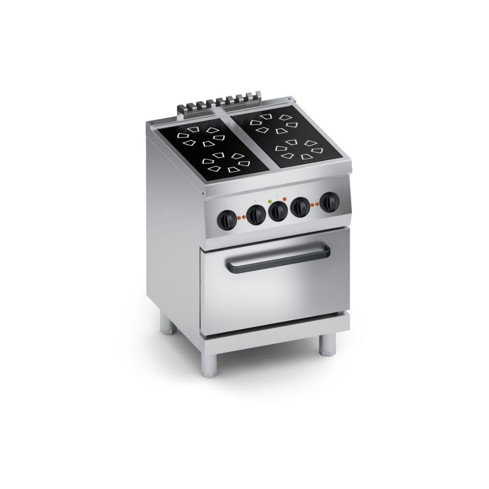 Електрически котлон 4 плочи,ветрокерамични, фурна 1/1 GN, 600мм, COOX, Италия