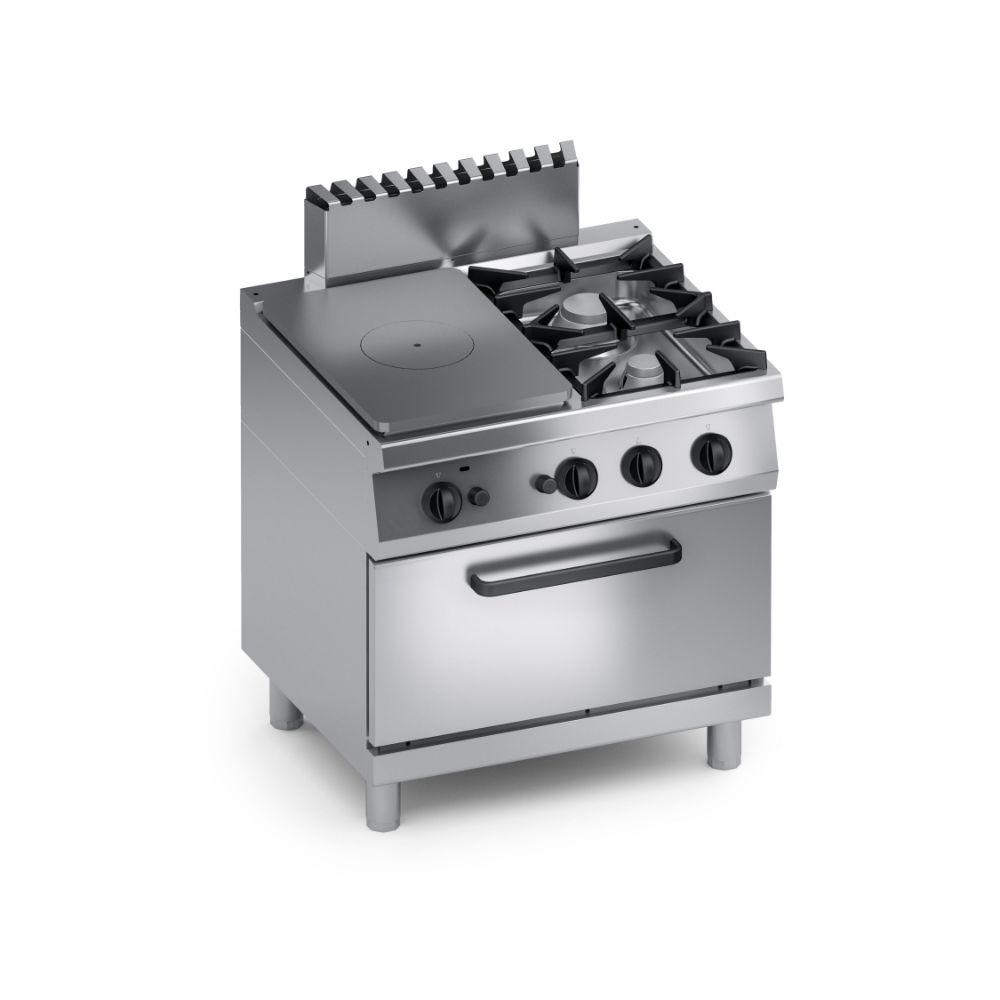 Газова печка с две горелки и солид топ, фурна на газ, COOX, Италия