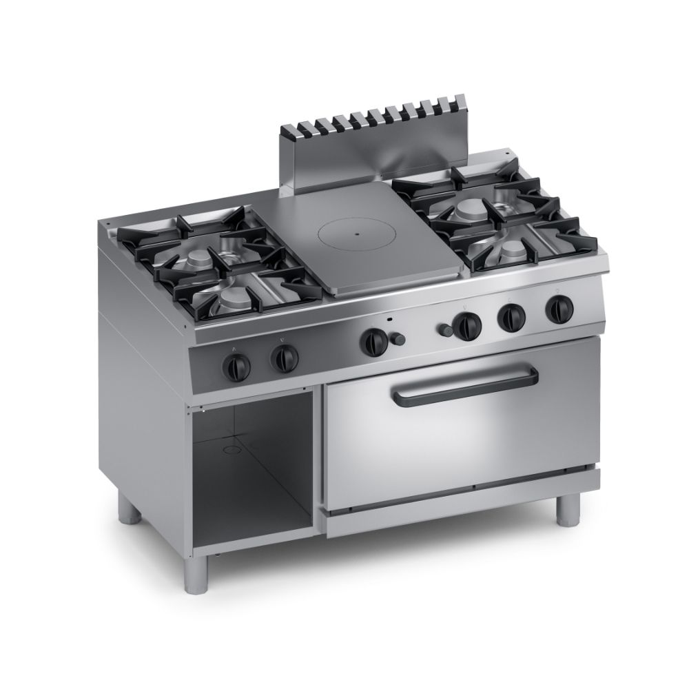 Газова печка с 4 горелки и солид топ, фурна на газ, COOX, Италия