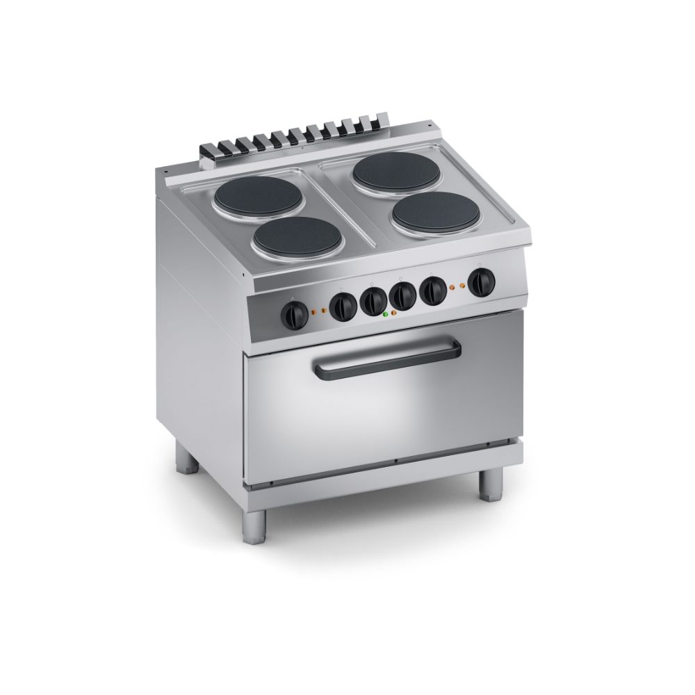 Електрическа печка с 4 кръгли плочи, фурна 2/1 GN 800мм., COOX, Италия