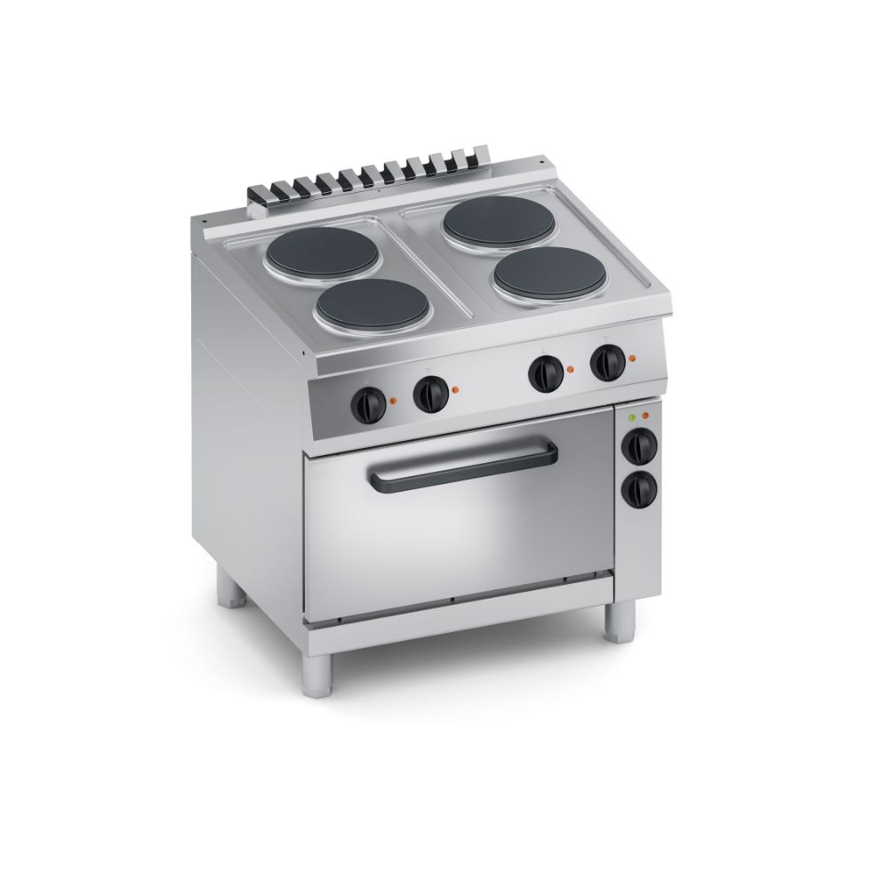 Електрическа печка с 4 кръгли плочи, конвекторна фурна 1/1 GN 800мм., COOX, Италия