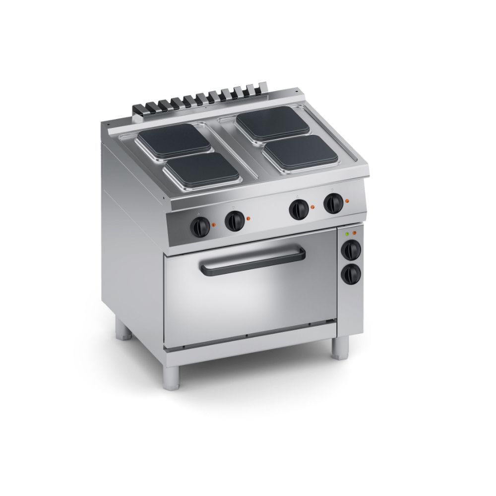 Електрическа печка с 4 правоъгълни плочи, конвекторна фурна 1/1 GN 800мм., COOX, Италия