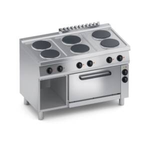 Електрическа печка с 6 кръгли плочи, конвекторна фурна 1/1 GN 1200мм., COOX, Италия