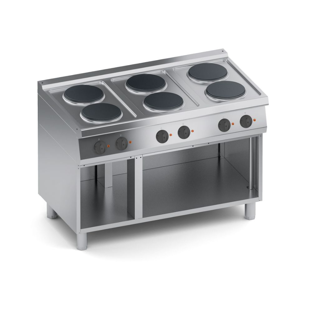 Електрически котлони с 6 кръгли плочи, отворена база 1200мм., COOX, Италия