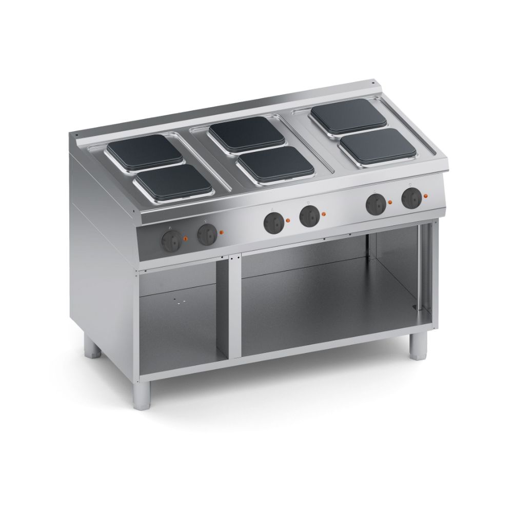 Електрически котлони с 6 правоъгълни плочи, отворена база 1200мм., COOX, Италия