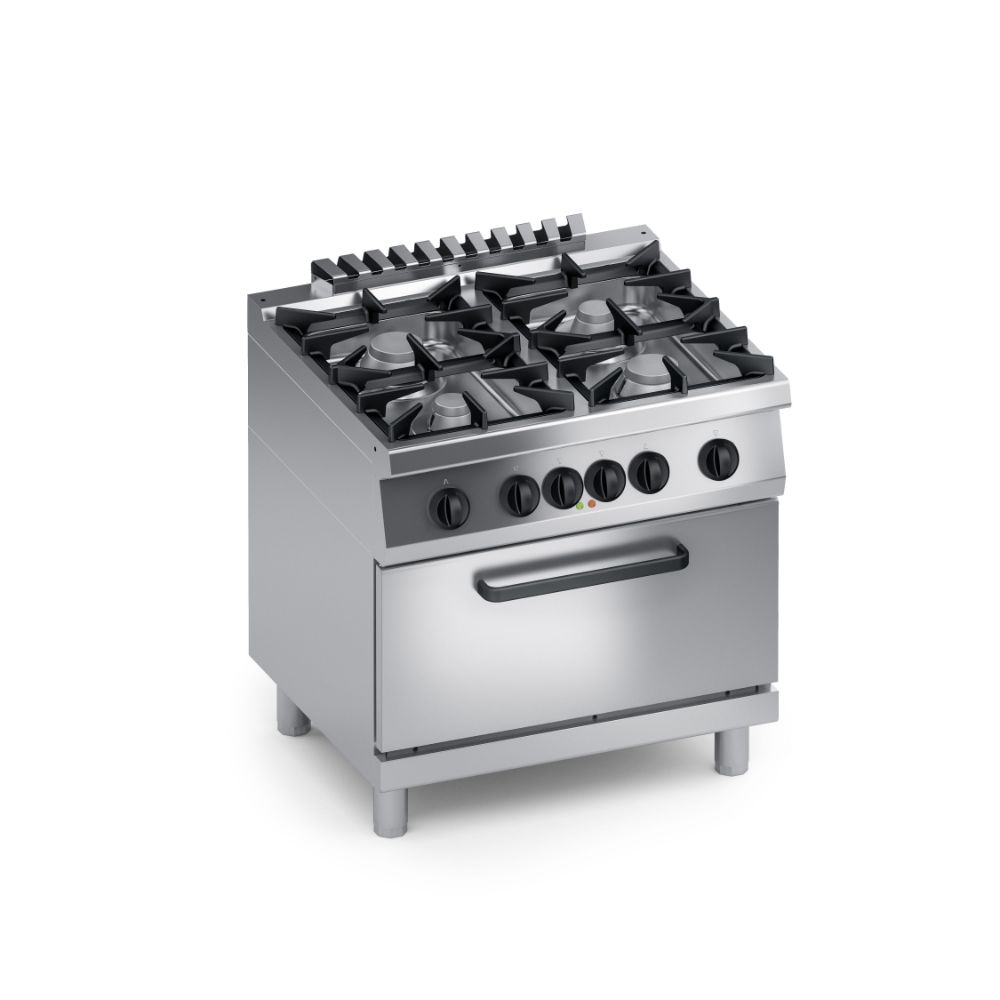 Газова печка, 4 горелки, електрическа фурна 2/1 GN Performance, COOX, Италия