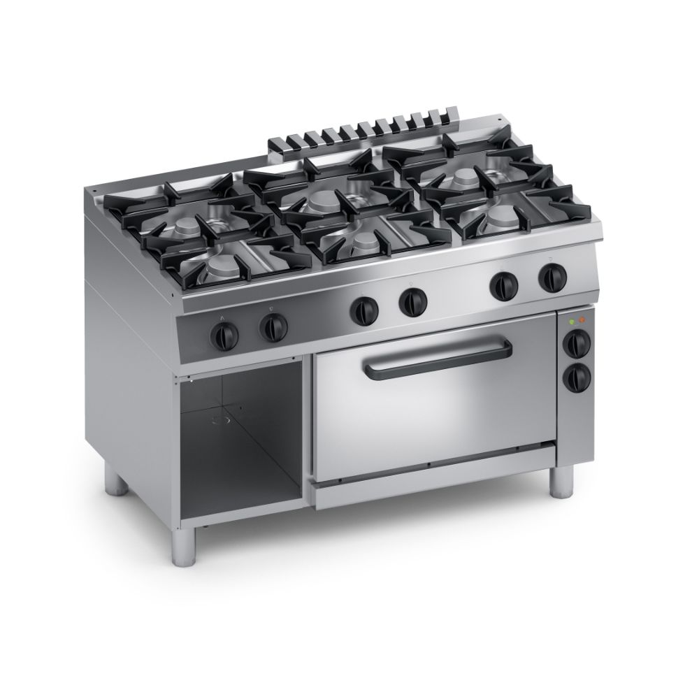 Газова печка, 6 горелки, електрическа конвекторна фурна 1/1 GN Performance, COOX, Италия