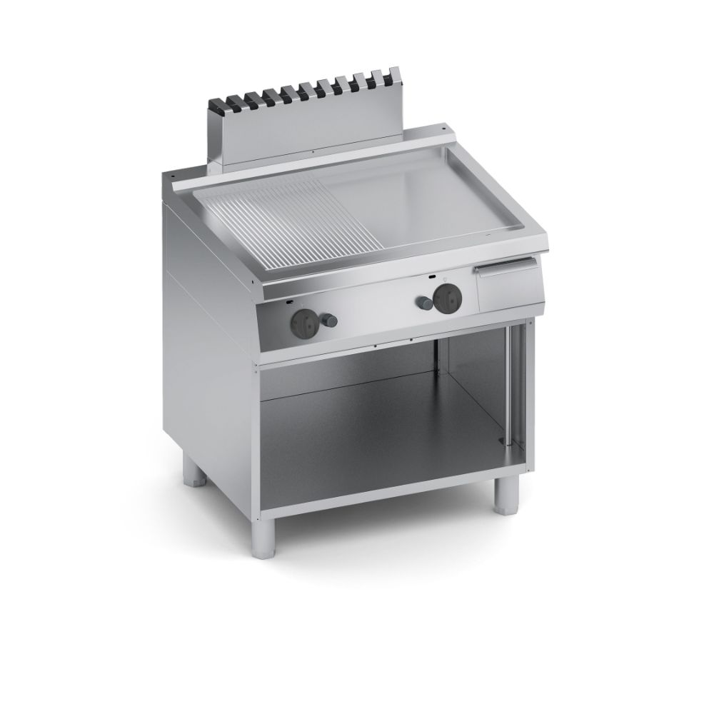 Скара на газ, 1/2 гладка 1/2оребрена, отворена база 800мм Performance, COOX, Италия