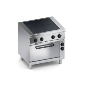 Електрическа печка с 4 квадратни плочи, конвекторна фурна 1/1 GN 800мм., COOX, Италия