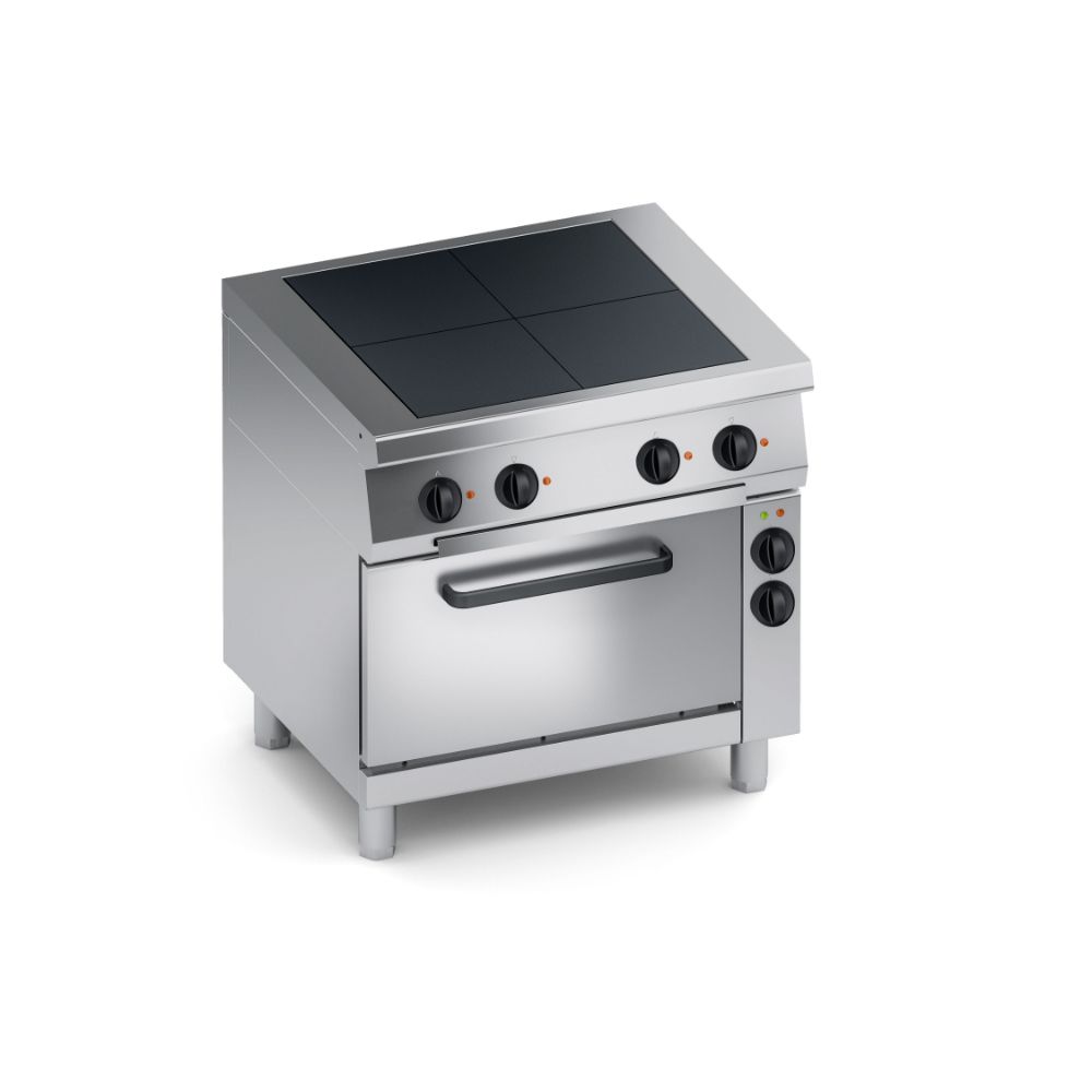 Електрическа печка с 4 квадратни плочи, конвекторна фурна 1/1 GN 800мм., COOX, Италия