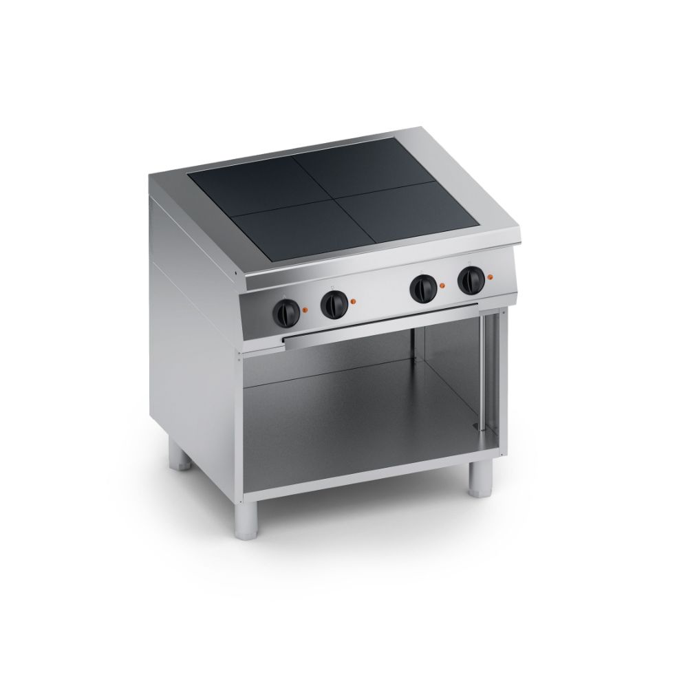 Електрически котлони с 4 квадратни плочи, отворена база 800мм., COOX, Италия