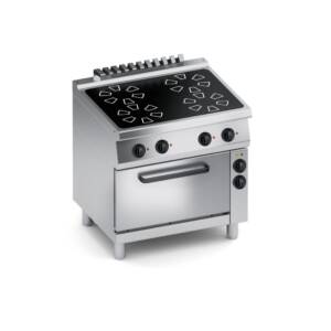 Електрическа печка с 4 ветрокерамични плочи, конвекторна фурна 1/1 GN 800мм., COOX, Италия