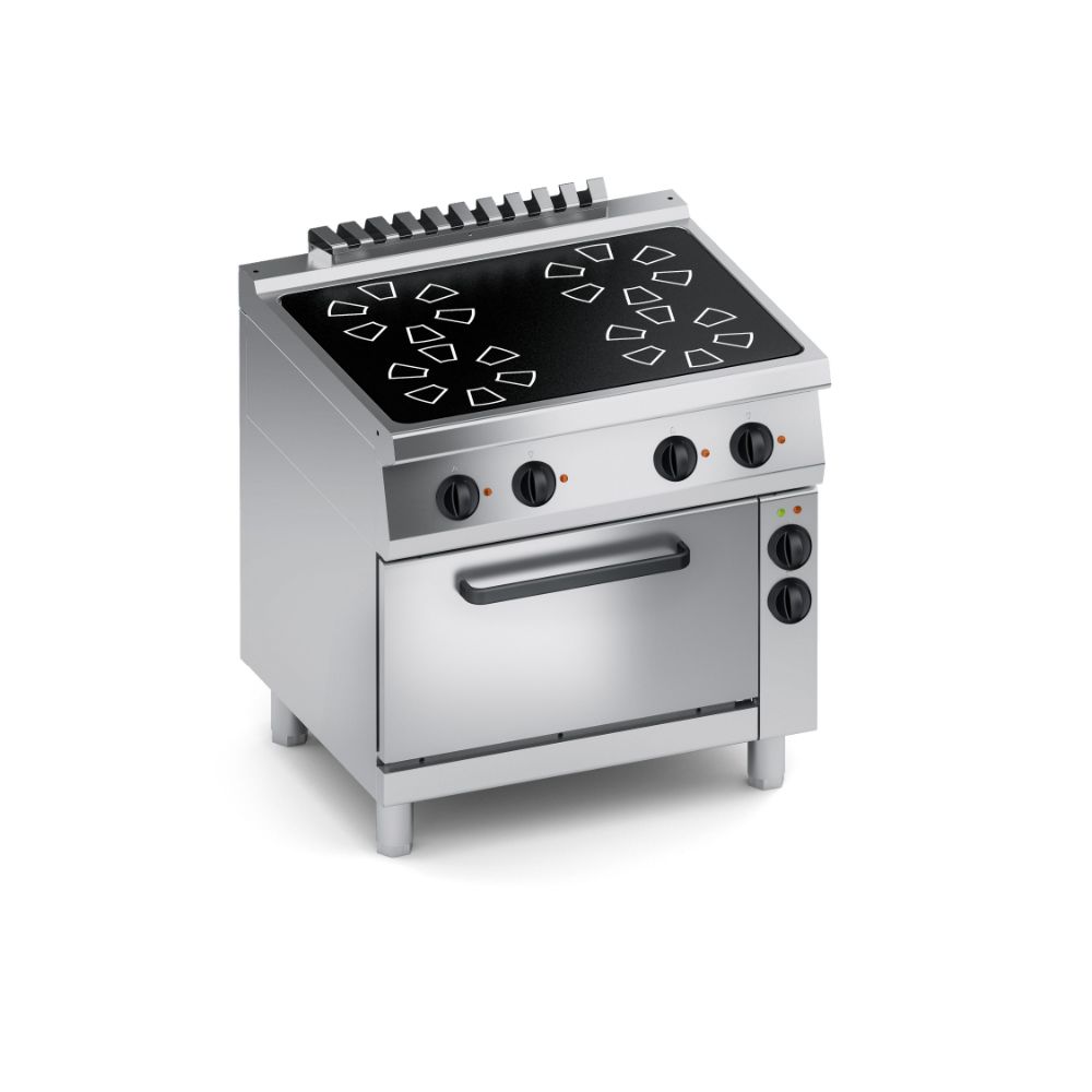 Електрическа печка с 4 ветрокерамични плочи, конвекторна фурна 1/1 GN 800мм., COOX, Италия